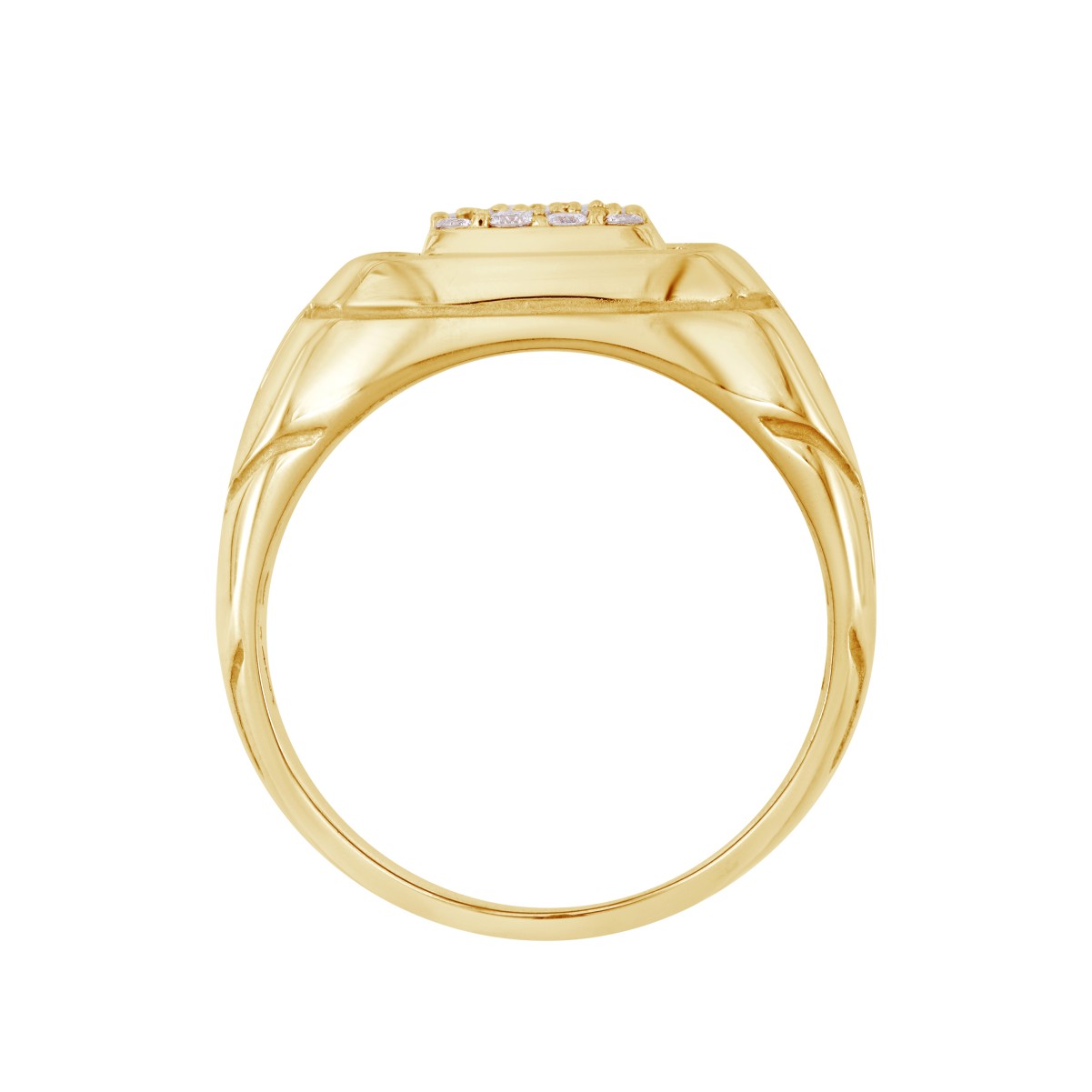 14K YELLOW GOLD 1/2CT ROUND DIAMOND MEN'S RING