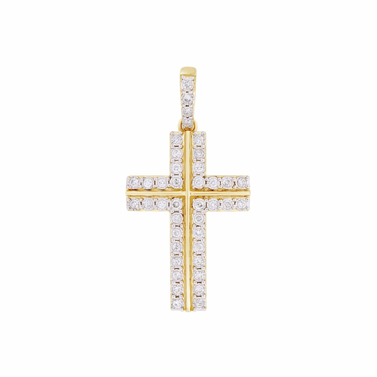 14K YELLOW GOLD 1CT ROUND DIAMOND MEN'S PENDANT