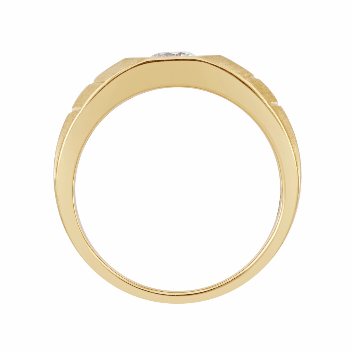 14K YELLOW GOLD 1/2CT ROUND DIAMOND MEN'S RING(CENTER STONE ROUND DIAMPOND 1/2CT)