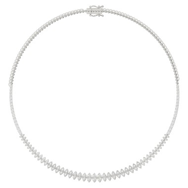 14K WHITE GOLD 4CT ROUND DIAMOND LADIES NECKLACE