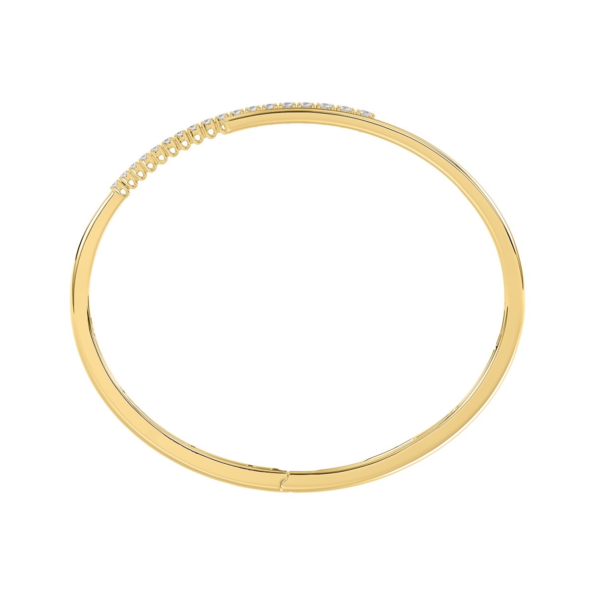 14K YELLOW GOLD 1/2CT ROUND DIAMOND LADIES BANGLE