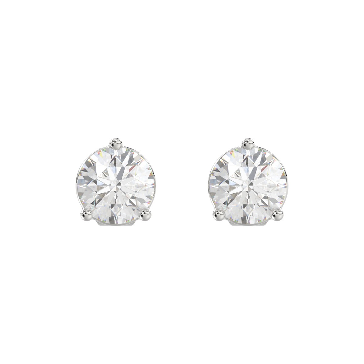 14K WHITE GOLD 1/4CT ROUND DIAMOND LADIES SOLITAIRE EARRINGS 