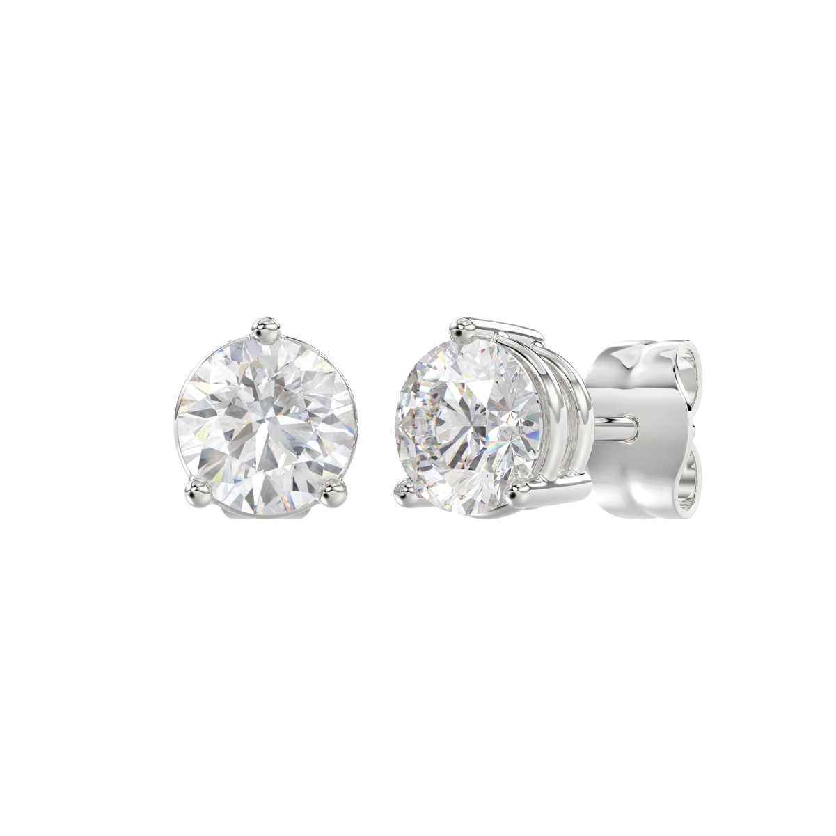 14K WHITE GOLD 1/4CT ROUND DIAMOND LADIES SOLITAIRE EARRINGS 