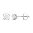 14K WHITE GOLD 1/3CT ROUND DIAMOND LADIES SOLITAIRE EARRINGS 