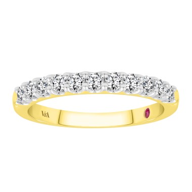 14K YELLOW GOLD 1/2CT ROUND DIAMOND LADIES BAND