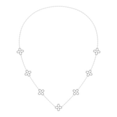 14K WHITE GOLD/WHITE  GOLD 1 1/2CT ROUND DIAMOND LADIES NECKLACE