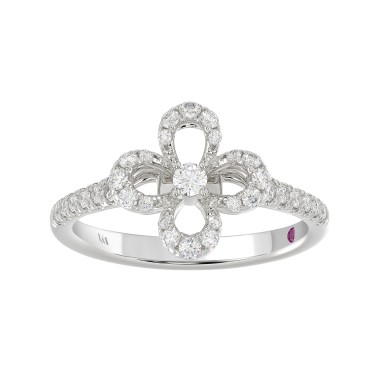 14K WHITE GOLD 1/3CT ROUND DIAMOND LADIES FASHION RING