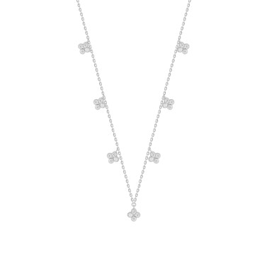 18K WHITE GOLD 1CT ROUND DIAMOND LADIES NECKLACE