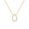 14K YELLOW GOLD 1/6CT ROUND/BAGUETTE DIAMOND LADIES PENDANT WITH CHAIN  