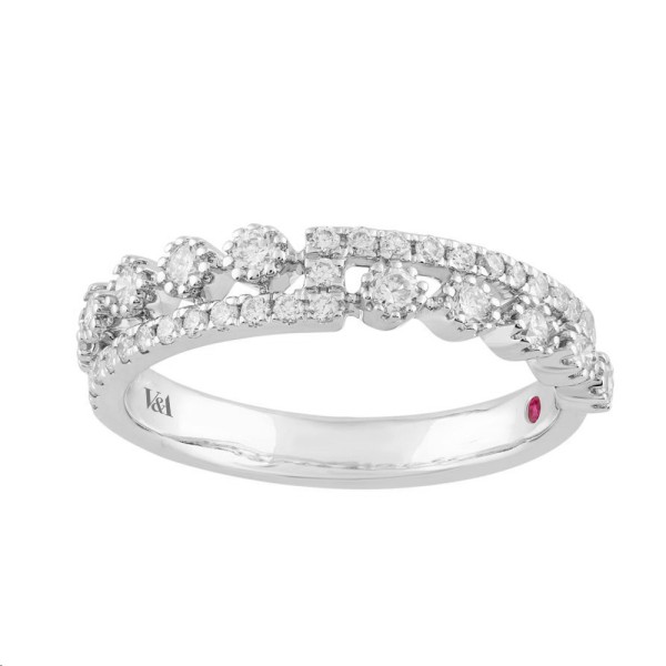 14K WHITE GOLD 1/2CT ROUND DIAMOND LADIES RING...