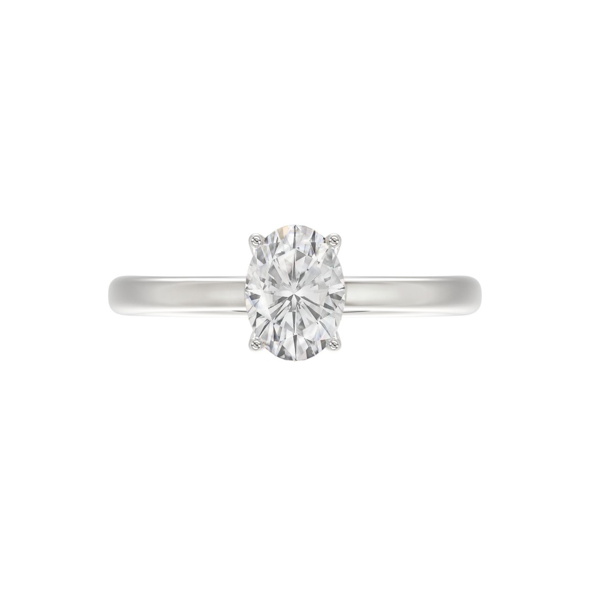 18K WHITE GOLD 7/8CT ROUND/OVAL DIAMOND LADIES RING(CENTER STONE OVAL DIAMOND 3/4 CT)