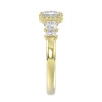 14K YELLOW GOLD 1 1/2CT ROUND/PRINCESS DIAMOND LADIES RING ( CENTER STONE 3/4 CT PRINCESS DIAMOND )