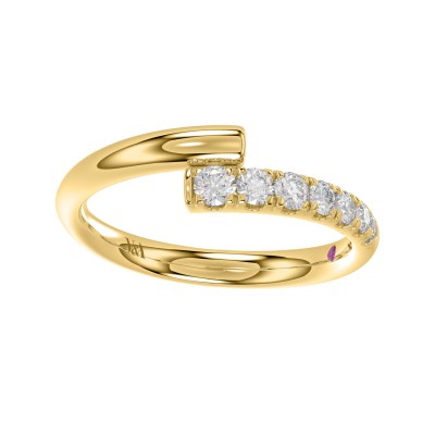 18K YELLOW GOLD 1/3CT ROUND DIAMOND LADIES FASHION RING