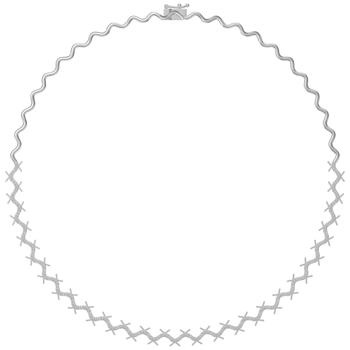 14K WHITE GOLD 1CT ROUND DIAMOND LADIES NECKLACE