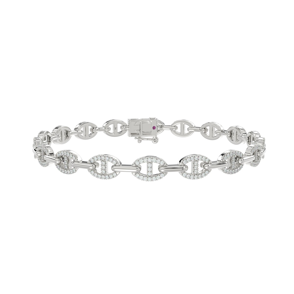 18K WHITE GOLD 1/2CT ROUND DIAMOND LADIES BRACELET