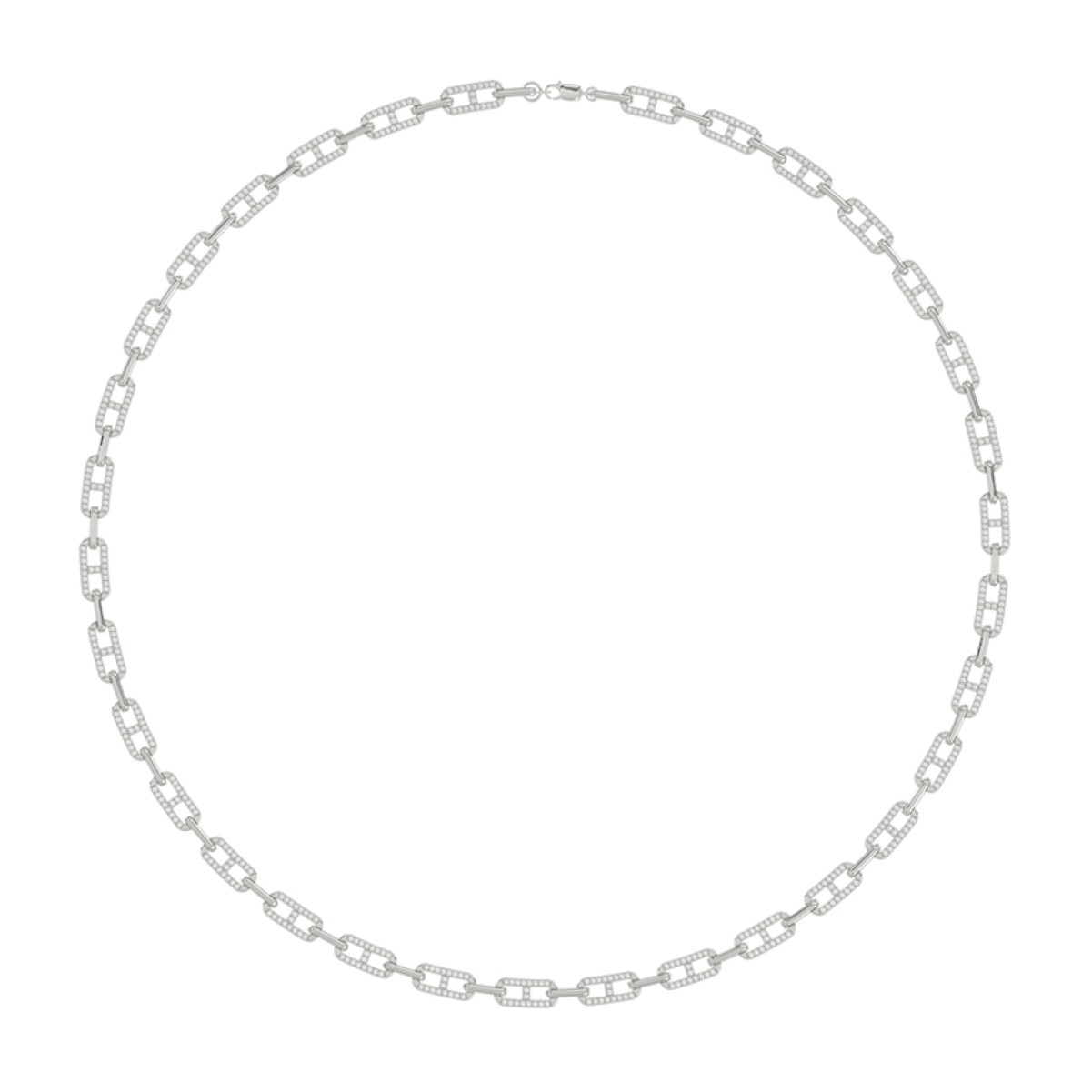 14K WHITE GOLD 1CT ROUND DIAMOND LADIES NECKLACE