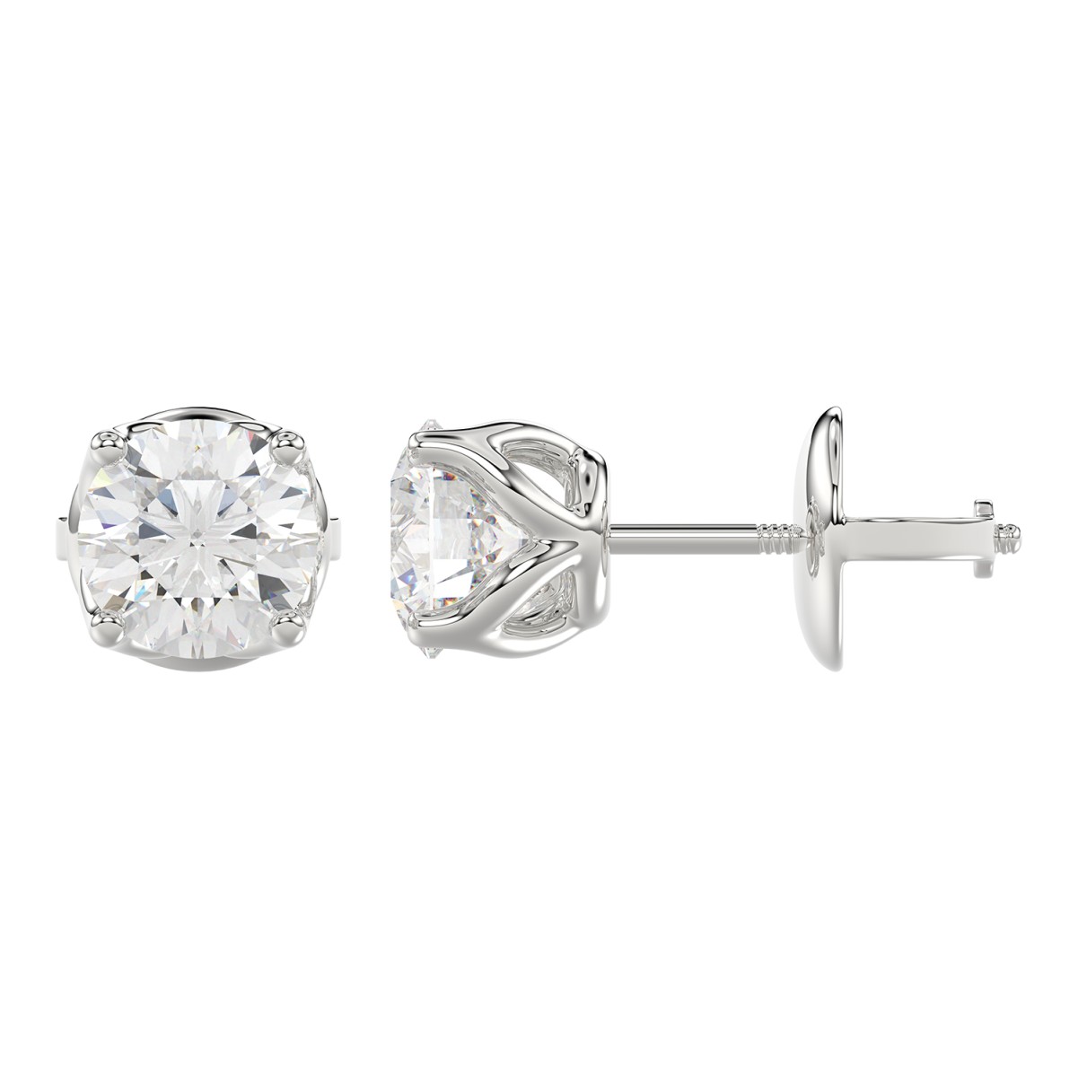 14K WHITE GOLD 1/4CT ROUND DIAMOND LADIES EARRINGS