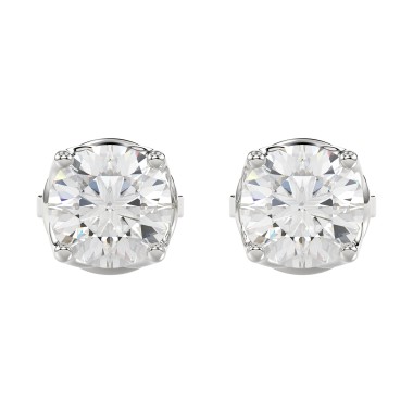 14K WHITE GOLD 1CT ROUND DIAMOND LADIES EARRINGS