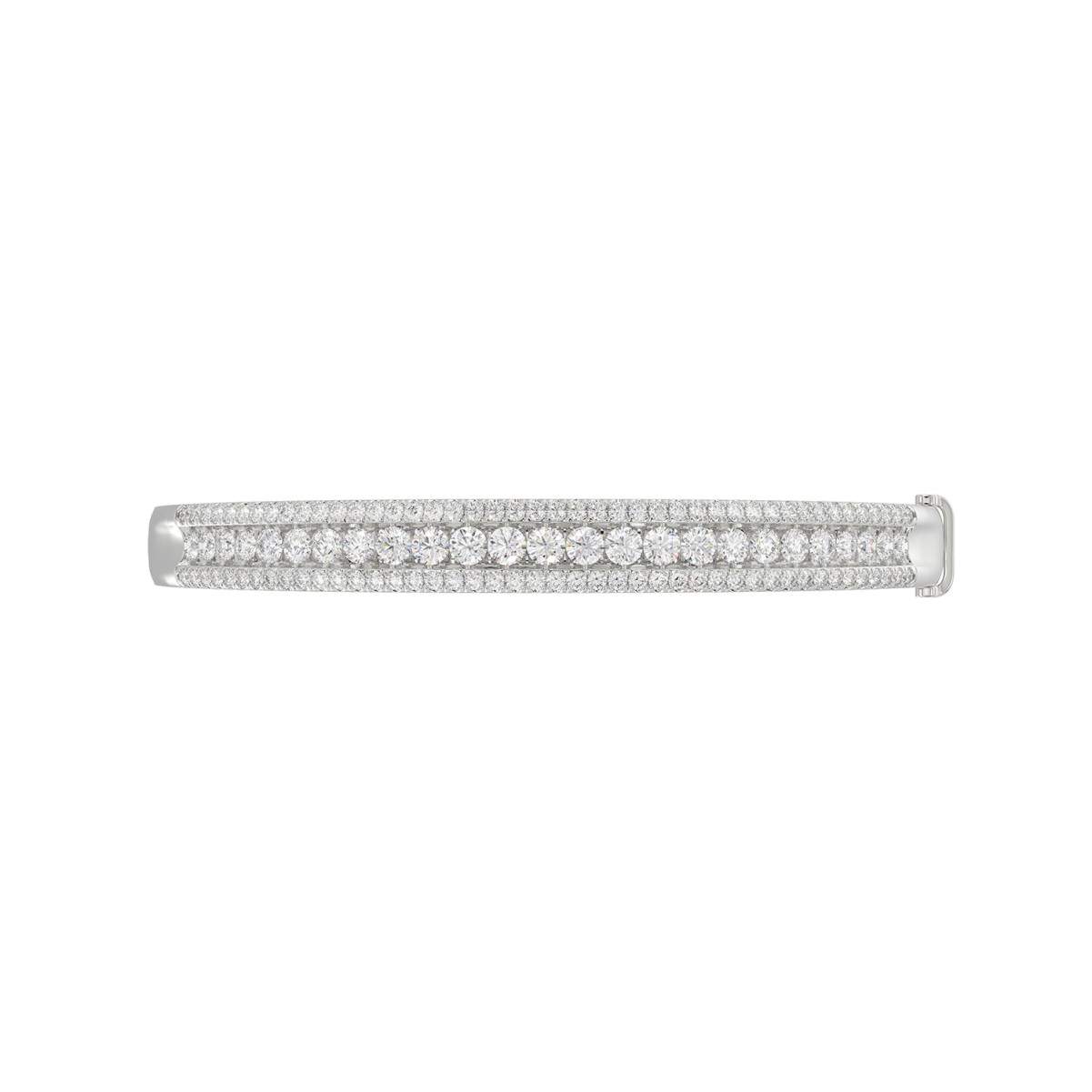 18K WHITE GOLD 3CT ROUND DIAMOND LADIES BANGLE 