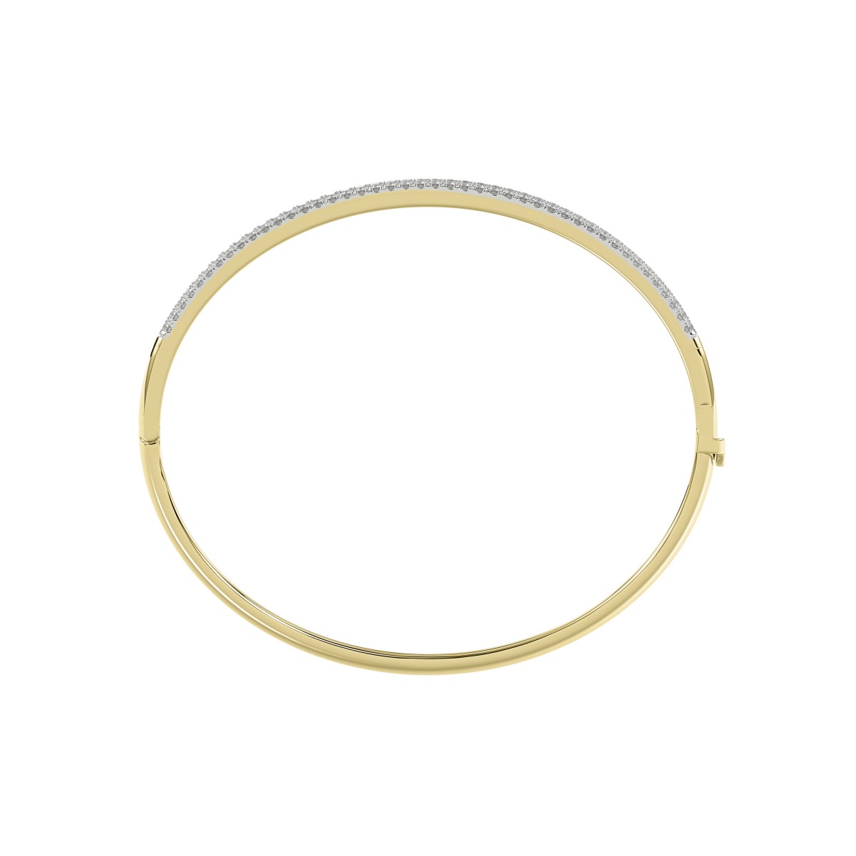 18K YELLOW GOLD 3CT ROUND DIAMOND LADIES BANGLE 