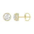 18K YELLOW GOLD 1CT ROUND DIAMOND LADIES EARRINGS (CENTER STONE ROUND DIAMOND 7/8CT)