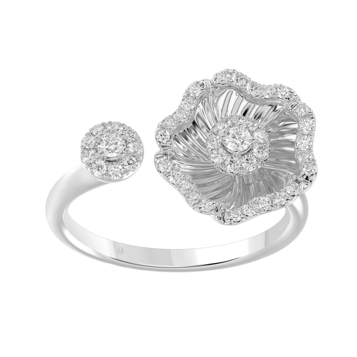 18K WHITE GOLD 1/4CT ROUND DIAMOND LADIES RING 