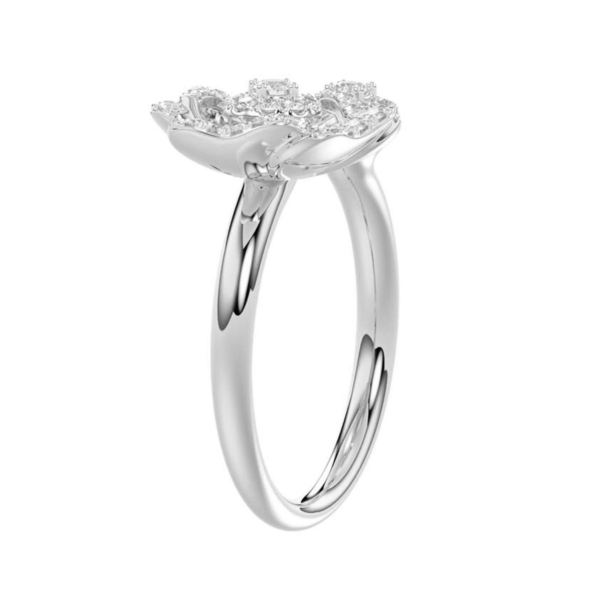 18K WHITE GOLD 1/4CT ROUND DIAMOND LADIES RING 