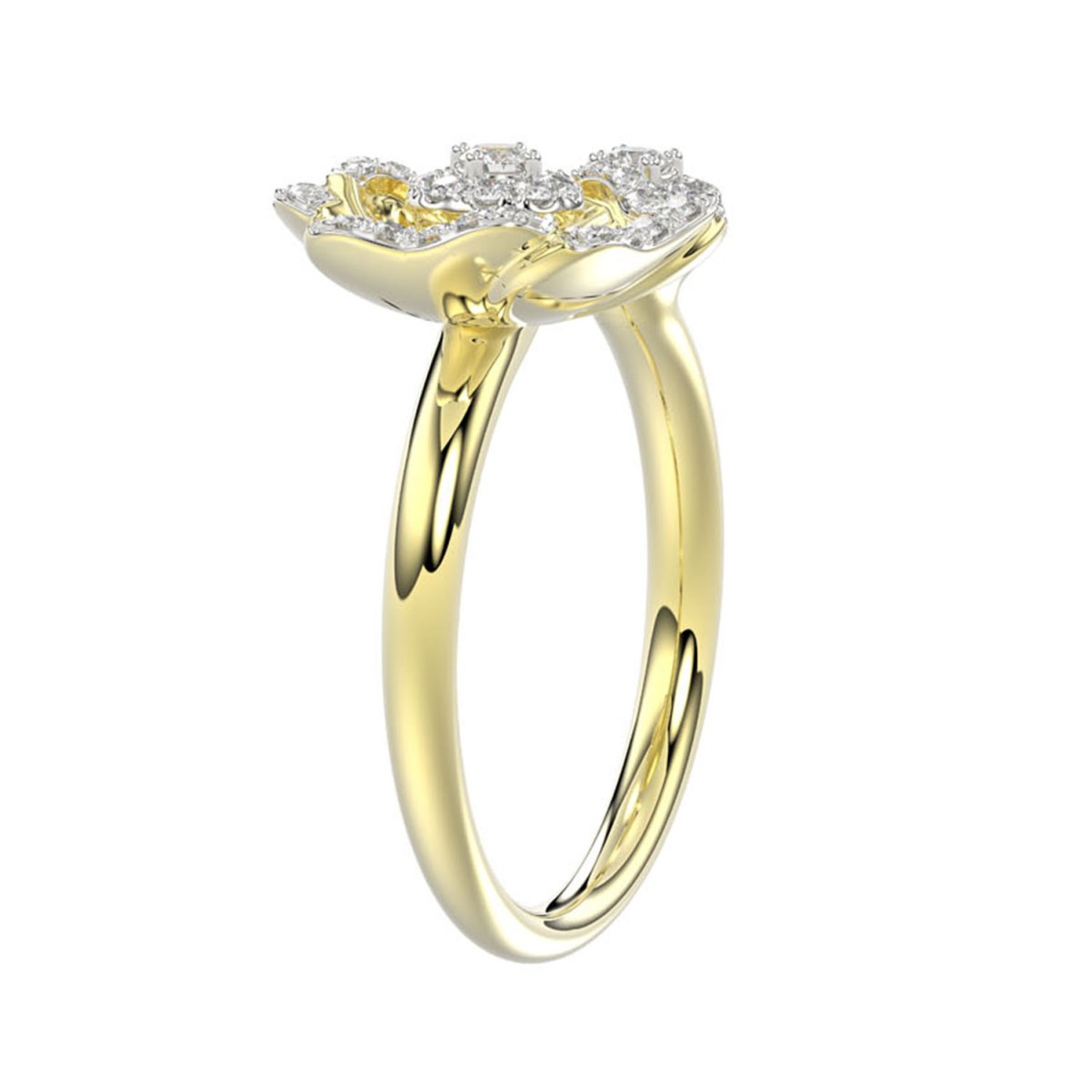 18K YELLOW GOLD 1/4CT ROUND DIAMOND LADIES RING