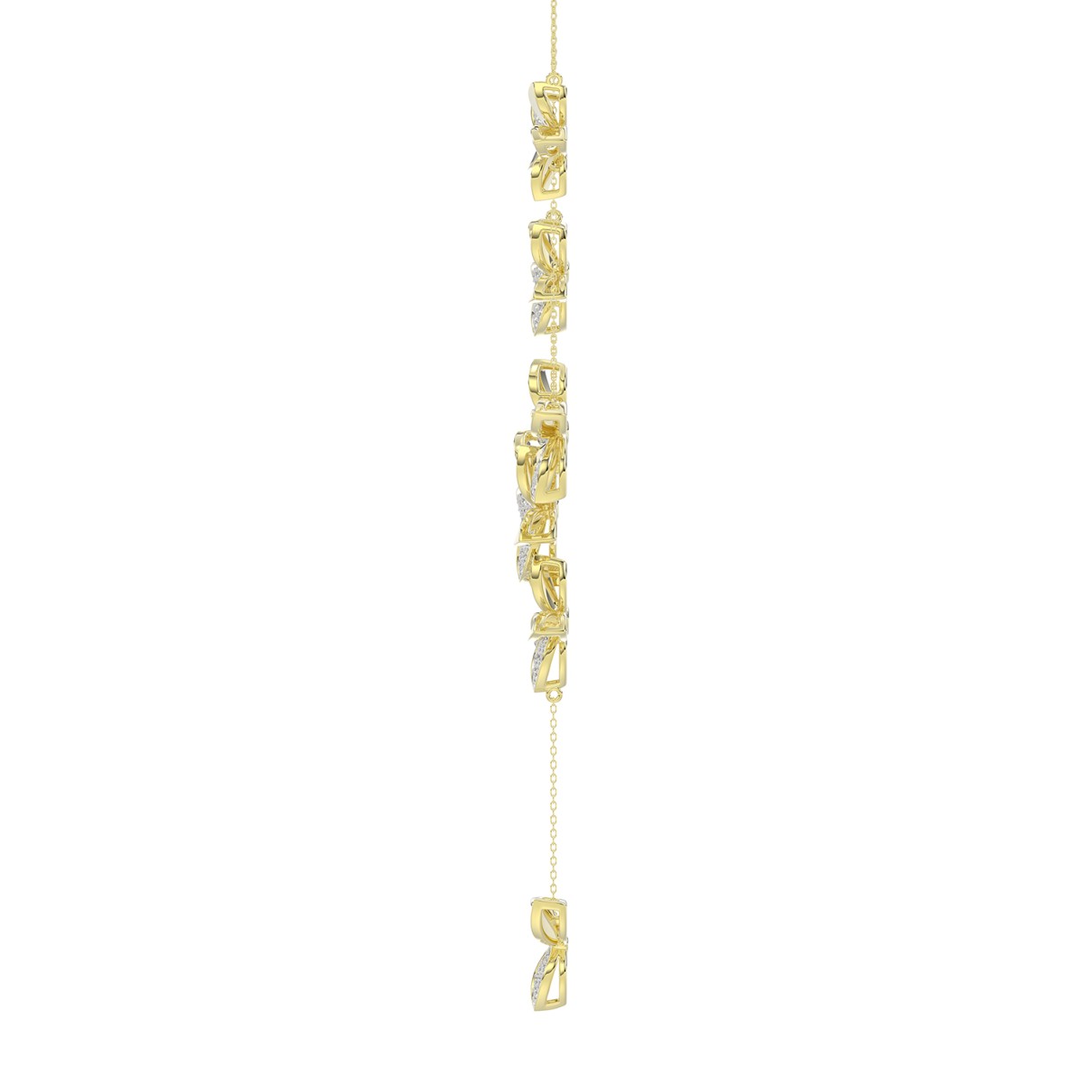 18K YELLOW GOLD 1CT ROUND DIAMOND LADIES NECKLACE