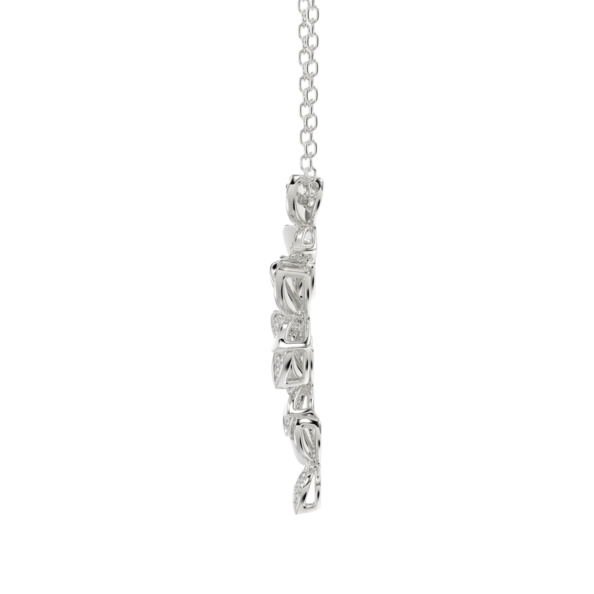 18K WHITE GOLD 1/2CT ROUND DIAMOND LADIES PENDANT WITH CHAIN 