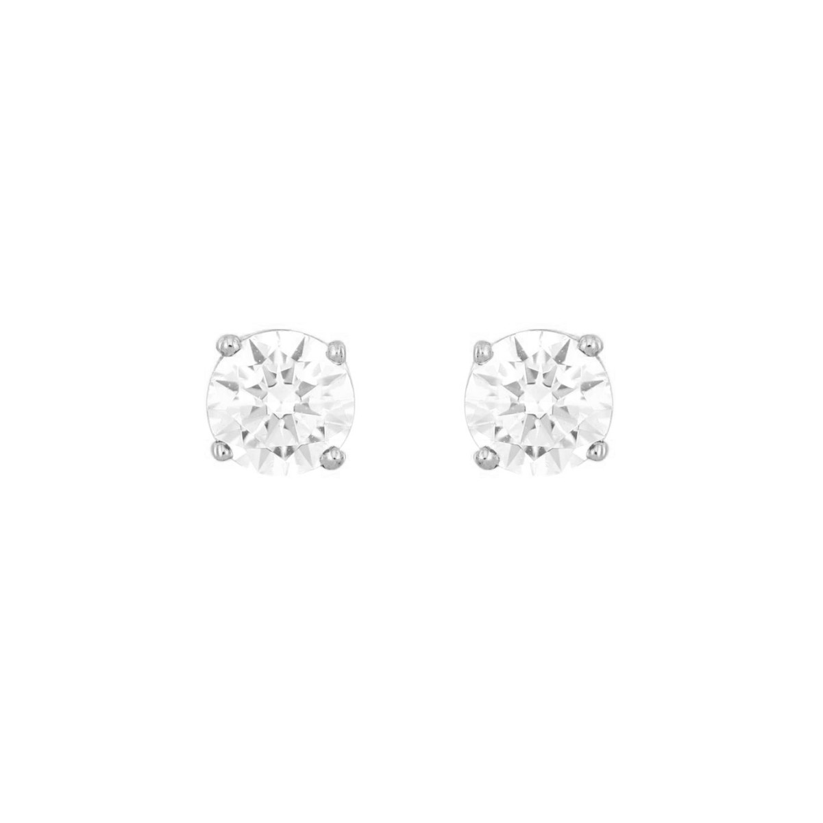 18K WHITE GOLD 3/4CT ROUND DIAMOND LADIES EARRINGS(CENTER STONE ROUND DIAMOND 5/8CT)