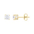 18K YELLOW GOLD 3/4CT ROUND DIAMOND LADIES EARRINGS (CENTER STONE ROUND DIAMOND 5/8CT)