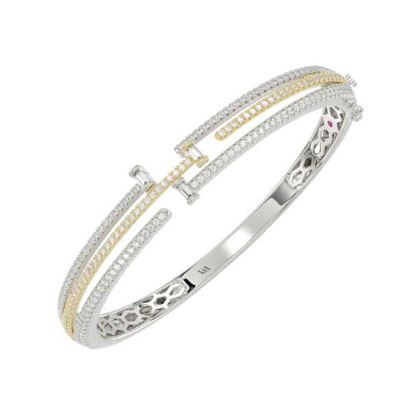 14K WHITE GOLD/YELLOW GOLD 1 1/2CT ROUND/BAGUETTE ...