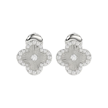 18K WHITE GOLD 1/3CT ROUND DIAMOND LADIES EARRINGS