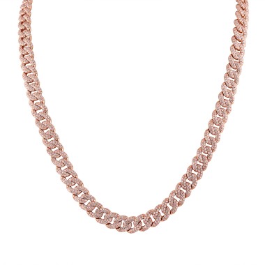 14K ROSE GOLD 11 1/2CT ROUND DIAMOND LADIES NECKLACE