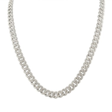 14K WHITE GOLD 11 1/2CT ROUND DIAMOND LADIES NECKLACE