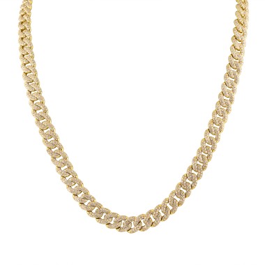 14K YELLOW GOLD 11 1/2CT ROUND DIAMOND LADIES NECKLACE