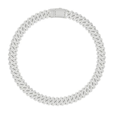 14K WHITE GOLD 15 1/2CT ROUND DIAMOND LADIES NECKLACE