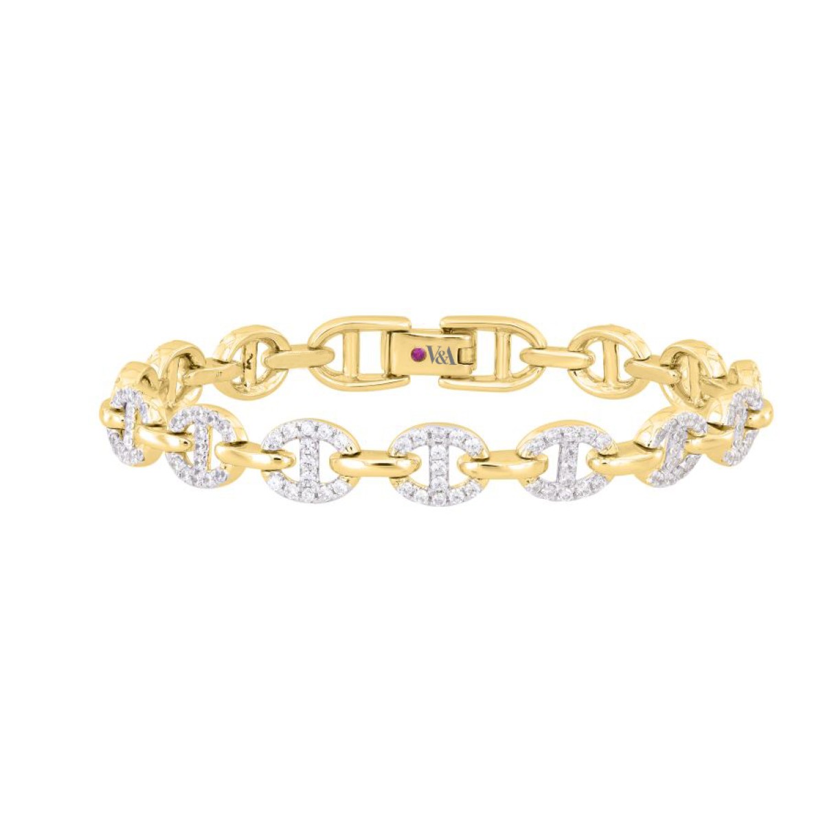 14K YELLOW GOLD 2CT ROUND DIAMOND LADIES BRACELET