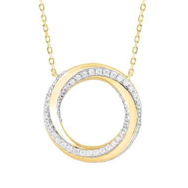 14K YELLOW GOLD 1/2CT ROUND DIAMOND LADIES PENDANT WITH CHAIN 