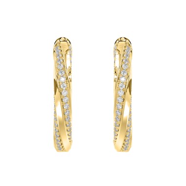 14K YELLOW GOLD 1CT ROUND DIAMOND LADIES EARRINGS