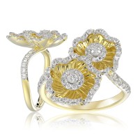 18K YELLOW GOLD 1/2CT ROUND DIAMOND LADIES RING