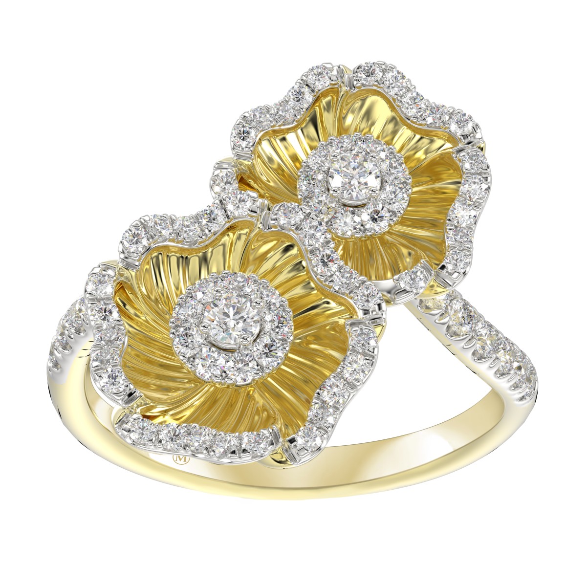 18K YELLOW GOLD 1/2CT ROUND DIAMOND LADIES RING