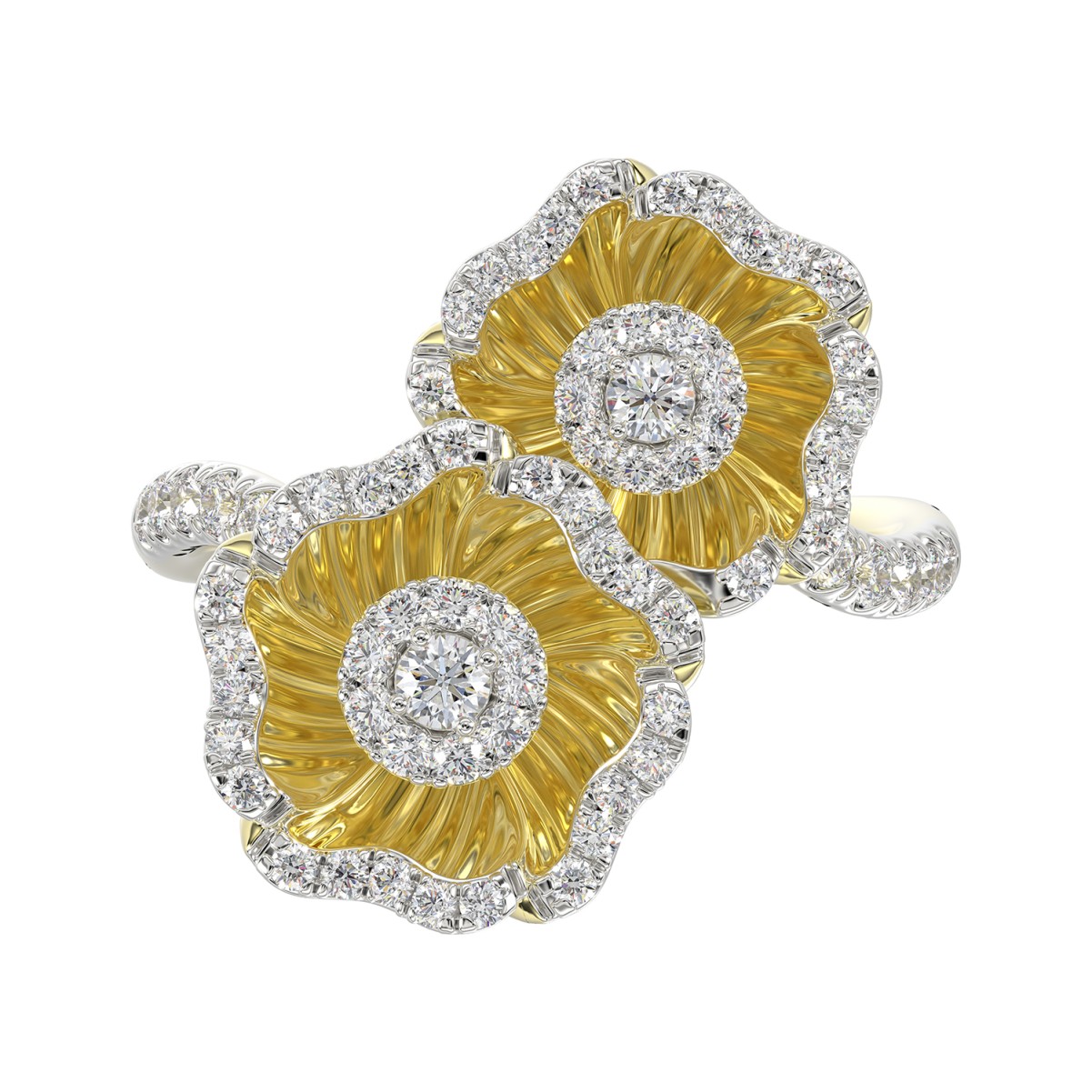 18K YELLOW GOLD 1/2CT ROUND DIAMOND LADIES RING