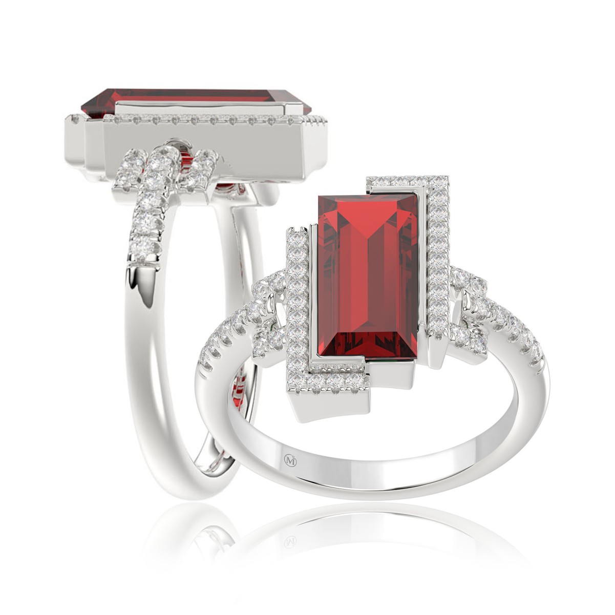 18K WHITE GOLD 4 3/8CT ROUND/ONYX DIAMOND LADIES RING(COLOR STONE RED ONYX DIAMOND 4 1/5CT)