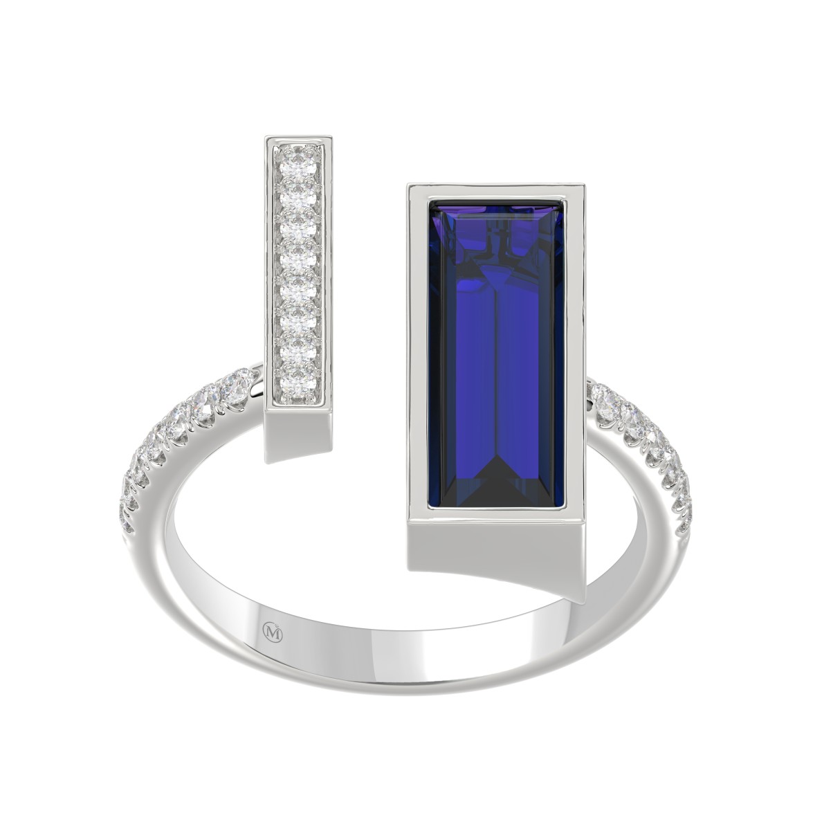 18K WHITE GOLD 1 7/8CT ROUND/ONYX DIAMOND LADIES RING(COLOR STONE BLUE ONYX DIAMOND 1 5/8CT)