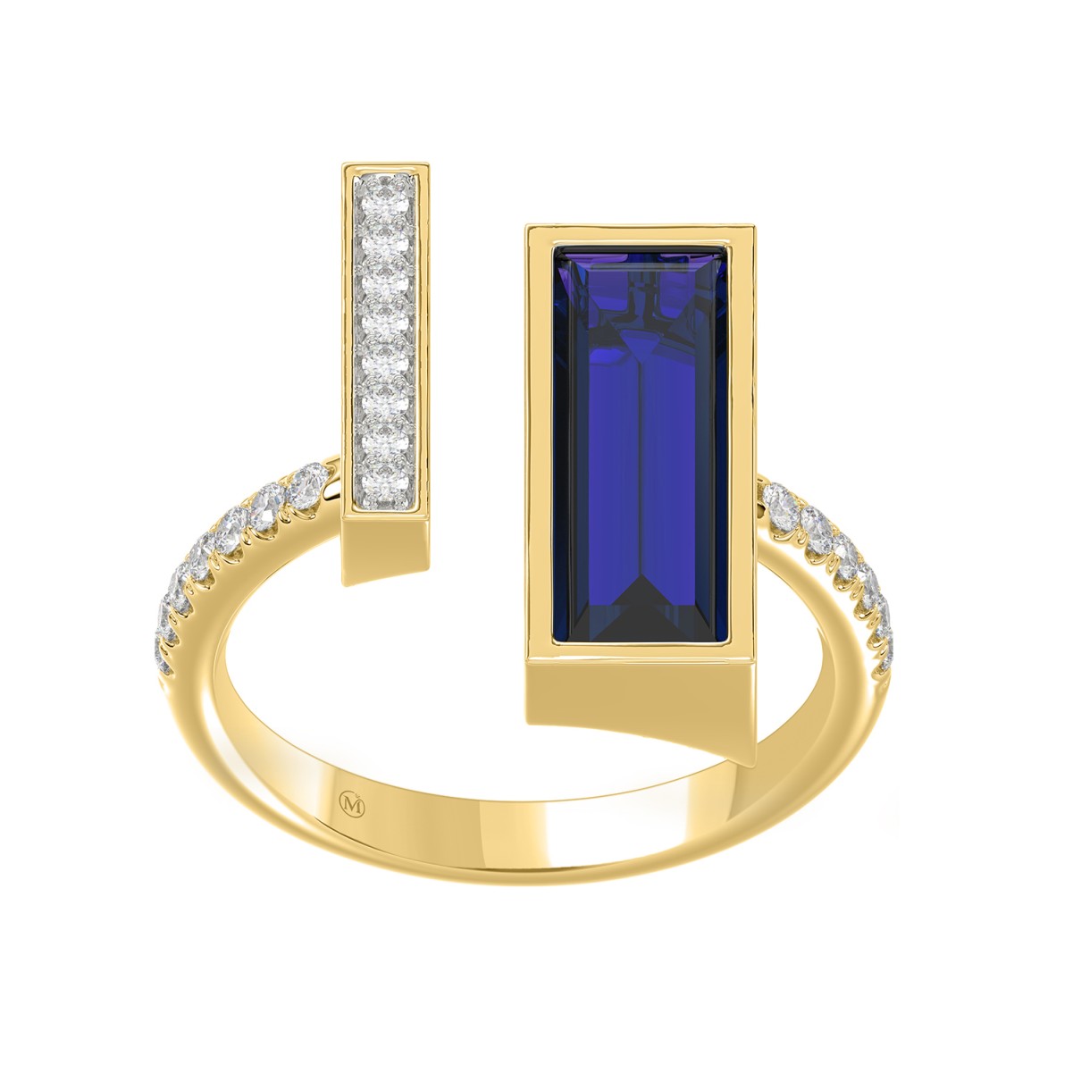 18K YELLOW GOLD 1 7/8CT ROUND/ONYX DIAMOND LADIES RING(COLOR STONE BLUE ONYX DIAMOND 1 5/8CT)