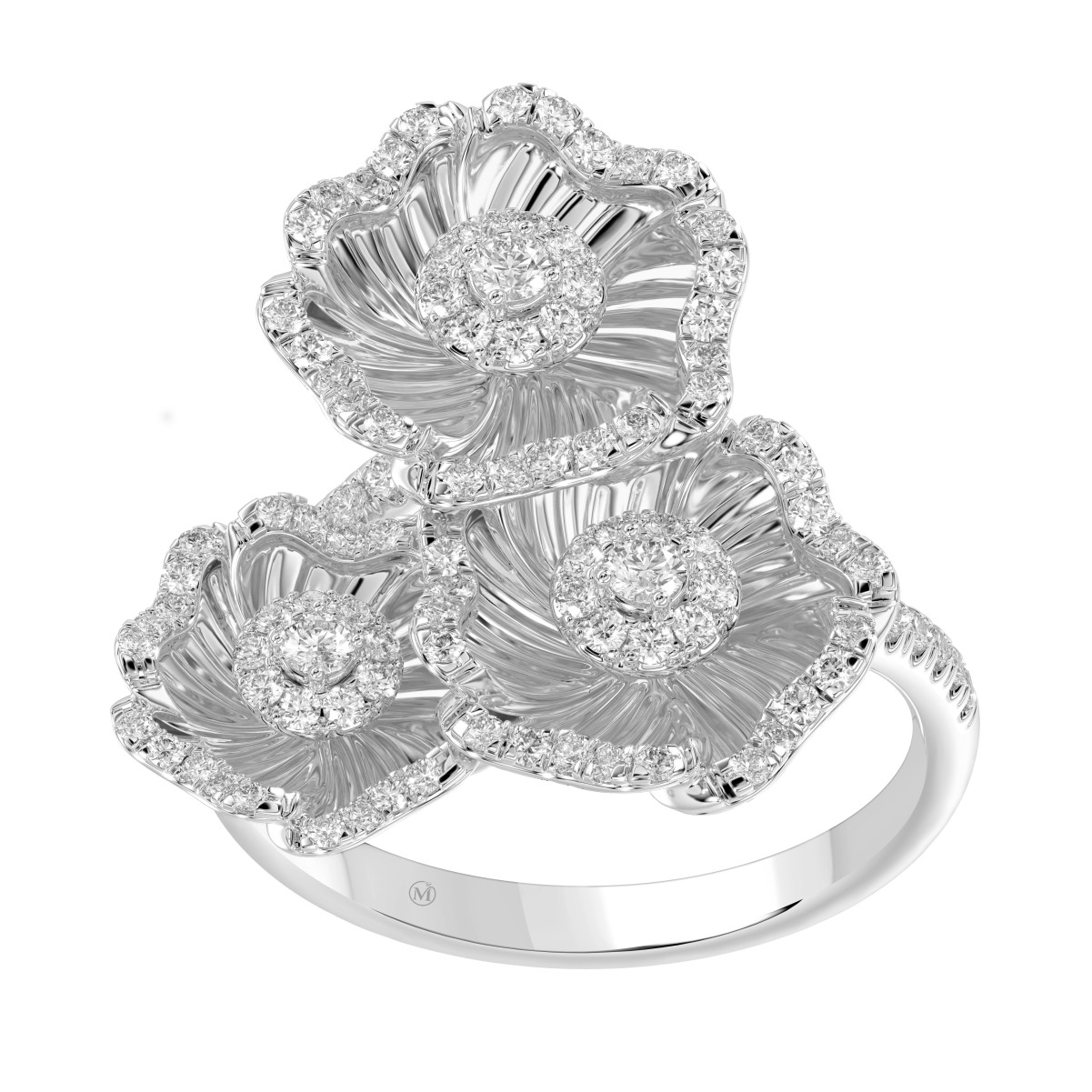 18K WHITE GOLD 1/2CT ROUND DIAMOND LADIES RING 