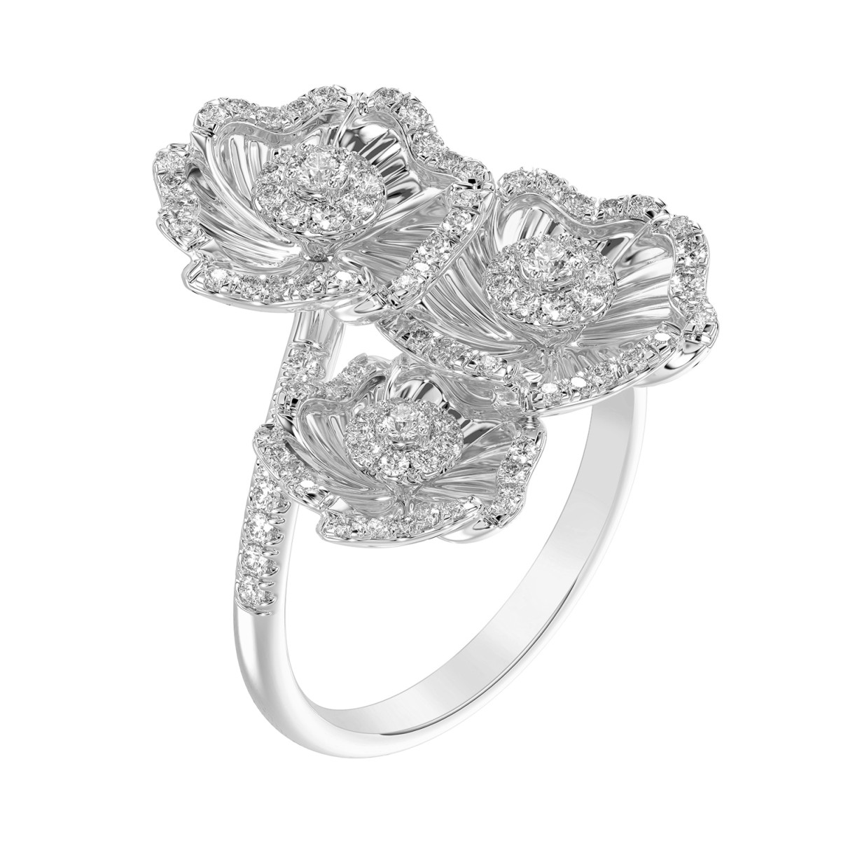 18K WHITE GOLD 1/2CT ROUND DIAMOND LADIES RING 