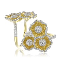 18K YELLOW GOLD 1/2CT ROUND DIAMOND LADIES RING